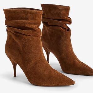 Brian Atwood x Express limited edition sold out brown suede slouch booties